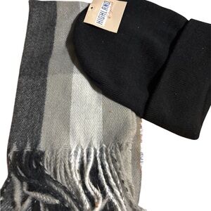 Black Beanie Hat and scarf